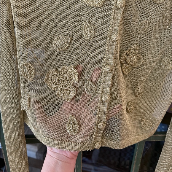 Cult Gaia ‘Kash’ gold knit cardigan size L - Picture 7 of 8
